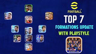 Top 7 New Formations Update With Playstyle In eFootball 2023 Mobile 🔥  Best Formations On This Week [upl. by Northington]