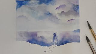 How to Paint Landscape with watercolor  Magic Landscape Watercolor Painting for beginners ✨️ [upl. by Muir]