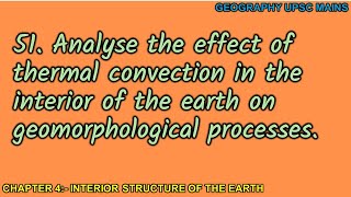 451 Effect of Thermal Convection on Geomorphic Processes  Earths Interior Analysis [upl. by Eardna]