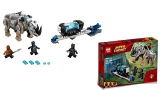 LEPIN 07100 Rhino FaceOff By The Mine Black Panther [upl. by Brinkema]