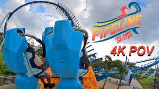 Pipeline The Surf Coaster NEW FOR 2023 4K Back Seat POV SeaWorld Orlando Orlando FL [upl. by Nataline713]