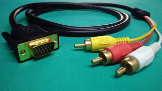 Vga to rca cable lowest price VGA 15 Pins Male to 3 RCA Male TV Video Cable Connector [upl. by Aicnetroh]