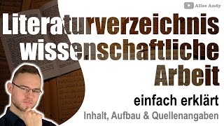 Literaturverzeichnis wissenschaftliche Arbeit alle Quellen [upl. by Naerb]