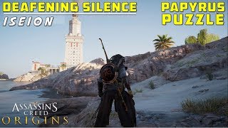 Deafening Silence  Iseion  Papyrus Puzzle Solution  Treasure Location  Assassins Creed Origins [upl. by Mannuela]