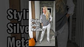 Styling Silver Metallics metallics ootd fallfashion layering sweatervest [upl. by Nahpos730]