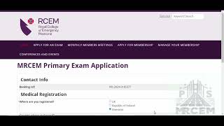 StepbyStep How to Apply for MRCEM Primary Exam  In English [upl. by Drageruaeb]