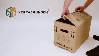 Umzugskarton Standard Aufbauanleitung  BBVerpackungen® [upl. by Charleen465]