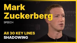 ENGLISH SHADOWING  Mark Zuckerbergs speech at Georgetown University  All 30 KEY LINES [upl. by Keelia]