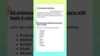 C preprocessor directives [upl. by Ylagam]
