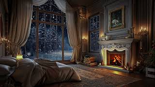 Frosted Melodies  Calm Piano Music with Snowflake Serenity and Fireplace Warmth [upl. by Noel]