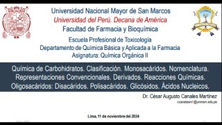 Química de Carbohidratos y Ácidos nucleicos [upl. by Flore]