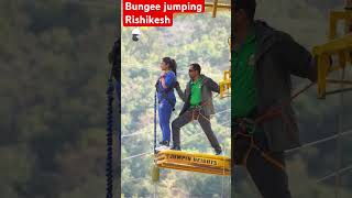 Bungee jumping heights Rishikesh Uttarakhand nature love trendingshirtsonamthakur roshaninandi [upl. by Tennos]