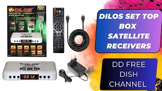 free dish setup box Dilos 5454 Settop Box HD with Mpeg4 Technology Support WiFi and USB Stream 130 [upl. by Esmerelda943]