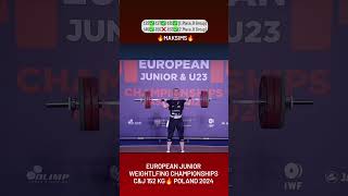 Maksim VasiljonokTop 10European junior weightlfing championships 152 KG🔥 2024 competition [upl. by Yenhpad]