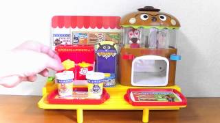 Anpanman Dekitate Please Hamburger Shop → Doll Shop★アンパンマン できたてプリーズハンバーガー屋さん であかちゃんアンパンマン 指人形 ゲット！ [upl. by Anam244]