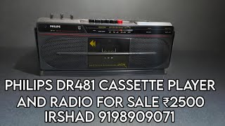 PHILIPS DR481 CASSETTE PLAYER AND RADIO 2 IN 1 FOR SALE ₹2500 WITH COURIER CHARGE  radio forsale [upl. by Petite]