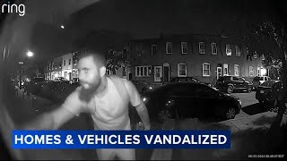 Suspect sought after homes cars vandalized with obscenities in Port Richmond [upl. by Pampuch]