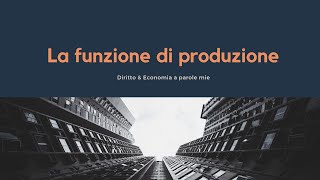 La funzione di produzione [upl. by Mike578]