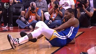 Kevin Durant ACHILLES INJURY  Game 5  Warriors vs Raptors  2019 NBA Finals [upl. by Adnilram]