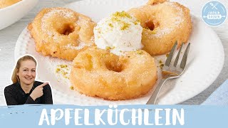 Apfelküchlein 🍎🍩  Omas Original Rezept  Klassiker  Einfach Backen [upl. by Ahrat]