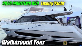 2020 Maritimo X50 Luxury Yacht Walkaround Tour  2020 Fort Lauderdale Boat Show [upl. by Eaned]