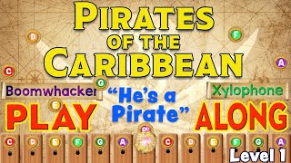 Pirates of the Caribbean quotHes a Piratequot  Boomwhacker Xylophone Play Along Level 1 [upl. by Germayne]