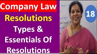 18 quotResolution amp Essentials of Resolutionsquot  From Company Law Subject [upl. by Rome653]