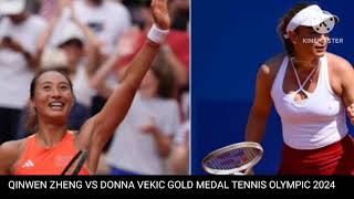 zheng vs vekic  qinwen zheng vs donna vekic  China vs Croatia tennis final Olympic [upl. by Arabele597]