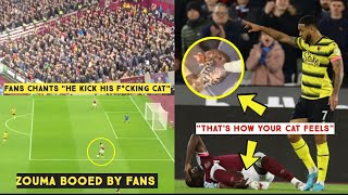 Kurt Zouma Booed by Fans chant and sing quotThats How Your Cat Feelquot after he was fouled by Josh King [upl. by Alyhc743]