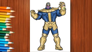 How to draw Thanos  how to draw thanos endgame  Avengers [upl. by Schmidt975]