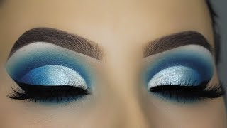 Blue Smokey Cut Crease Tutorial [upl. by Aihcsrop253]