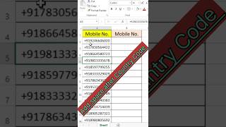 How to Separate Country Code and Phone Number with a Spaceexcel [upl. by Russia]