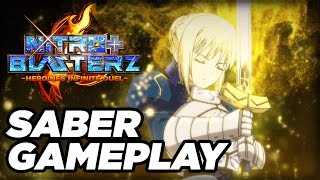 Saber Gameplay in Nitroplus Blasterz Heroines Infinite Duel [upl. by Oigile]