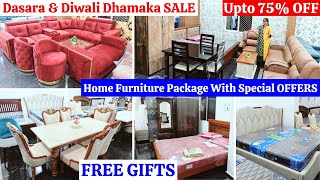 Dasara amp Diwali Dhamaka SALE Upto 75 OFF Best Home Furniture Package With Special OFFERS FREE Gifts [upl. by Narhem]