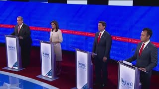 Four Republican candidates clash in final 2023 debate [upl. by Anoik]