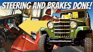 Willys Wagon Jeep Wrangler Chassis Swap Custom Steering Column and Power Brakes Willys Ep11 [upl. by Eahs]