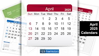 April 2025 Calendar  123FreeVectors [upl. by Lacefield812]