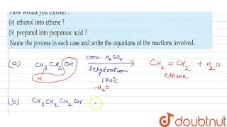 How would you convert a ethanol into ethene b propanol into propanoic acid ltbvrgt Name [upl. by Attekahs]