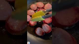 FRIED POLISH KIELBASA Yummy youtubeshorts Lunch Yt [upl. by Llewop961]