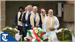 G20 Summit 2023 India LIVE Arrival and welcome of G20 Heads of Delegations at Rajghat [upl. by Baptlsta]