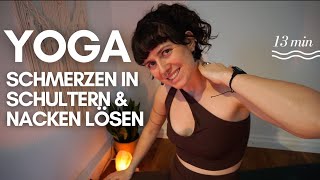 Schmerzen in Schultern und Nacken lösen mit Yoga  10 Minuten Yoga im Sitzen  Yoga für Selbstliebe [upl. by Imac]