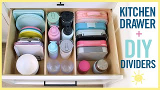 ORGANIZE  Kitchen Drawers  DIY Dividers SATISFYING [upl. by Allrud908]