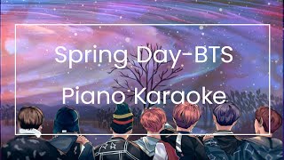 Spring Day Piano Karaoke With Lyrics EngKorRomanized [upl. by Ireland]