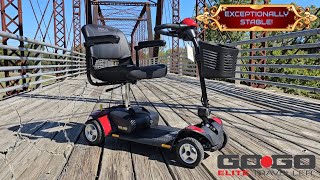 EXCEPTIONALLY STABLE GoGo Elite Traveller 4Wheel Travel Scooter by Pride Mobility SC44E [upl. by Grady842]