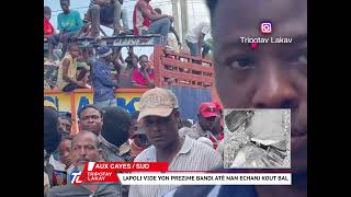 Trè bòn nouvèl  Lapolis nan vil Aux Cayes fenk vide yon gwo bandi atè nan echanj kout bal ak PNH [upl. by Eigram]