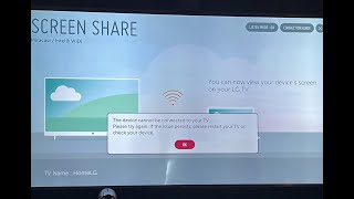 5 Tips To Fix LG TV  Screen Share Won’t Connect  ErrorThe device cannot be connected to your TV [upl. by Llevaj544]