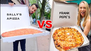 Best PIZZA in America  Frank Pepes vs Sallys New Haven Connecticut [upl. by Gretal49]