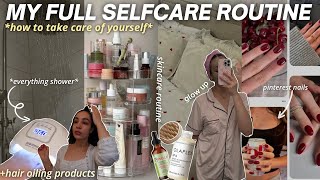 MY SELFCARE glow up routine at home 🧖🏻‍♀️🕯️💅🏻✨روتيني الكامل للعناية بالنفسhammam nails hair [upl. by Etan]