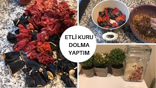 ETLİ KURU DOLMA YAPTIM  MİSAFİRİM VAR  GÜNLÜK VLOG [upl. by Latashia]