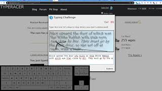 260 wpm typeracer with verification [upl. by Ahcila6]